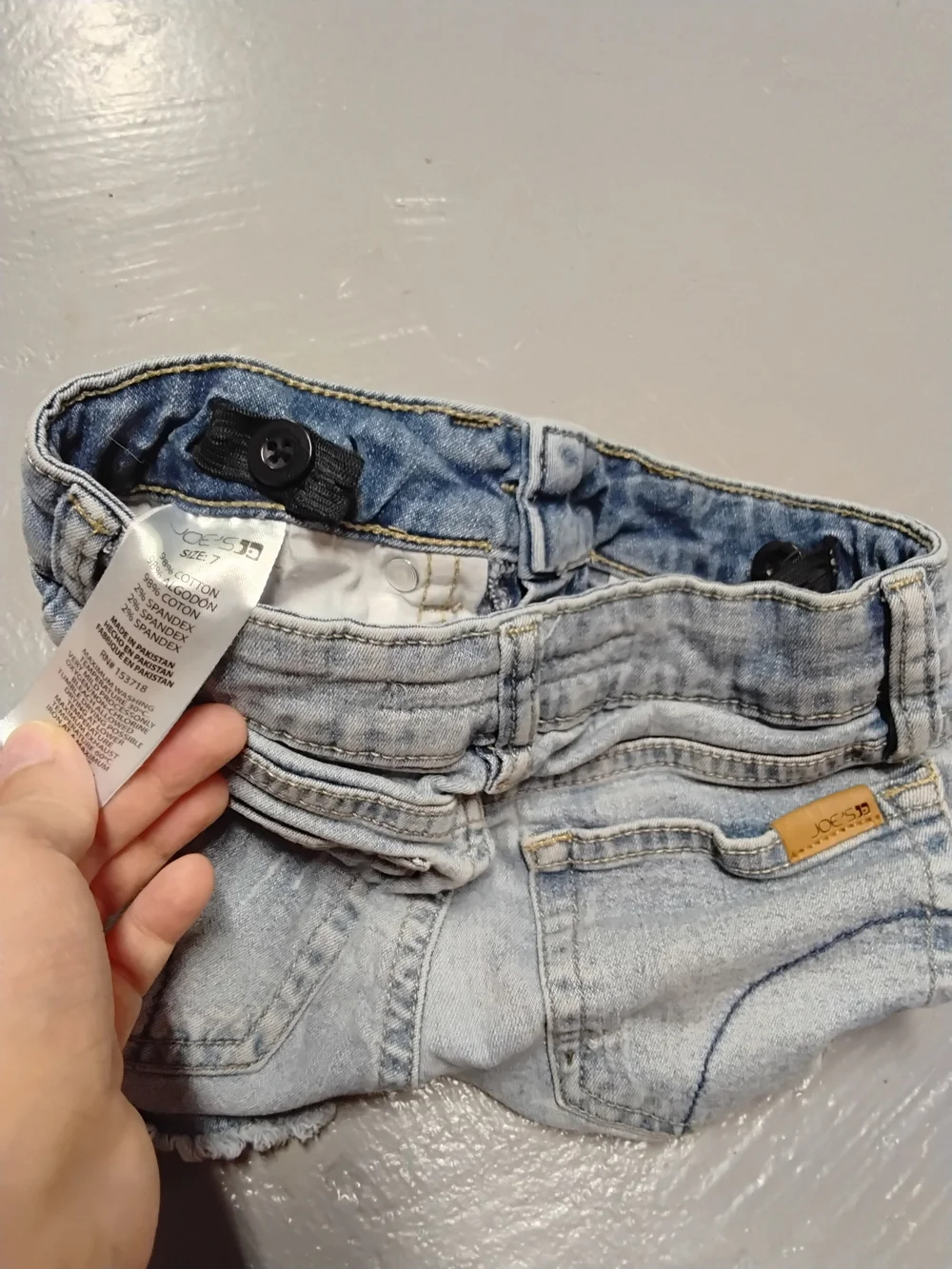 Joe's Jeans Light Blue Distressed Denim Shorts with Silver Accent